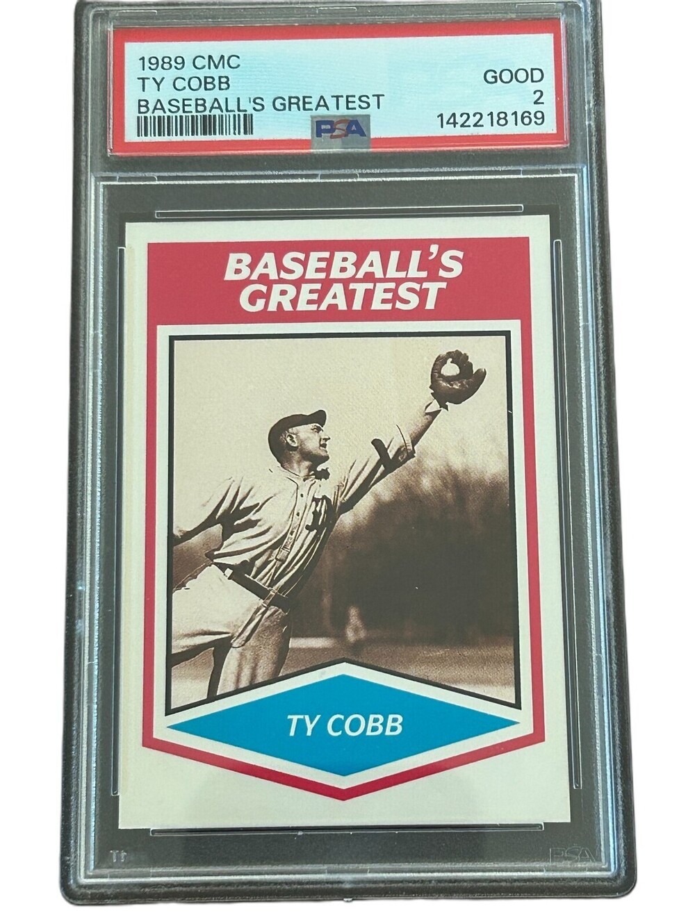 MLB HOF TY COBB CARD 1989 CMC BASEBALL’S GREATEST PSA GRADED GOOD 2.